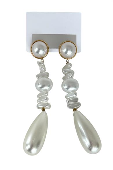 Altın Renk İnci Detaylı Abiye Küpe (Çift)