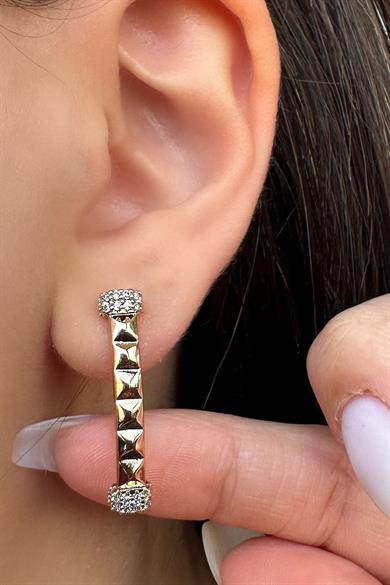 Altın Renk İnci Detaylı Çelik Xuping VİP Küpe (Çift)