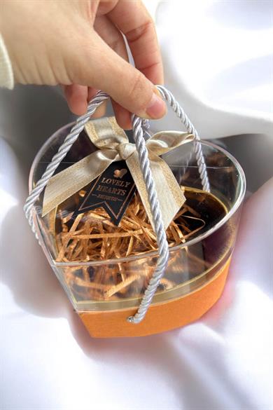 Altın Renk Kalp Figürlü Hediye Kutusu