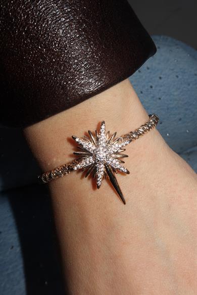 Altın Renk Kutup Yıldızı Figürlü VİP YSX Kelepçe Bileklik