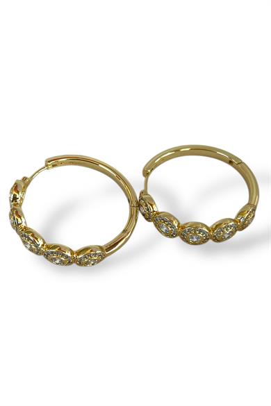 Altın Renk Taş Detaylı Çelik Xuping Küpe (Çift)