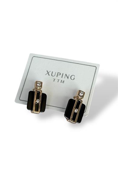 Altın Renk Taş Detaylı Çelik Xupıng Küpe (Çift)