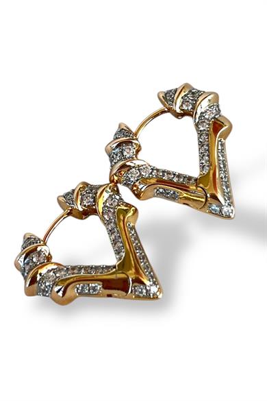 Altın Renk Taş Detaylı Çelik Xuping Küpe (Çift)