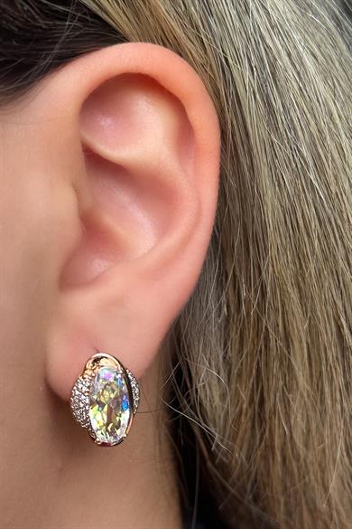 Altın Renk Taş Detaylı Çelik Xuping Küpe (Çift)