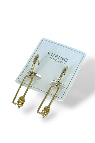 Altın Renk Taş Detaylı Çelik Xuping Küpe (Çift)