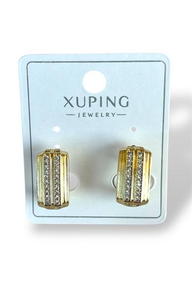 Altın Renk Taş Detaylı Çelik Xuping Küpe (Çift)