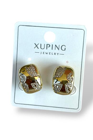 Altın Renk Taş Detaylı Çelik Xuping Küpe (Çift)