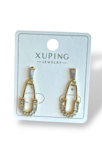 Altın Renk Taş Detaylı Çelik Xuping Küpe (Çift)