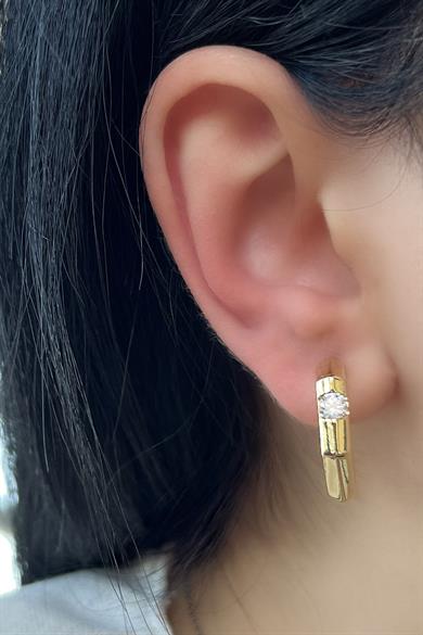 Altın Renk Taş Detaylı Çelik Xuping Küpe (Çift)