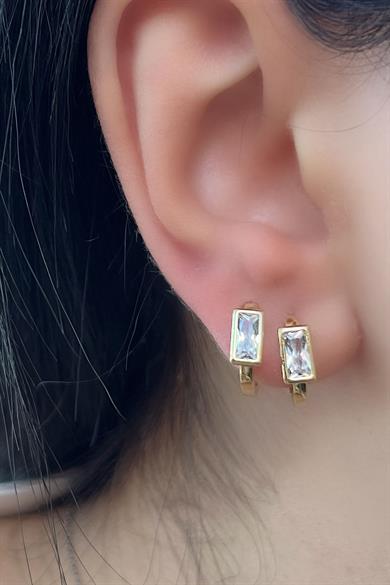 Altın Renk Taş Detaylı Çelik Xuping Küpe (Çift)