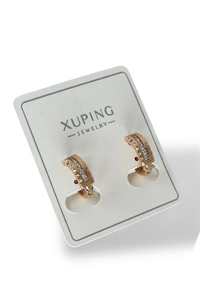 Altın Renk Taş Detaylı Çelik Xupıng VİP Küpe