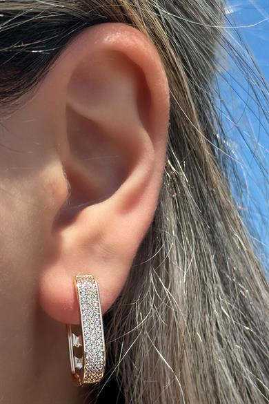 Altın Renk Taş Detaylı Çelik Xupıng VİP Küpe