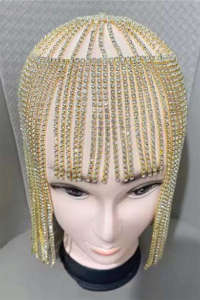 Altın Renk Taş Detaylı Saç Aksesuarı/Kına Aksesuarı