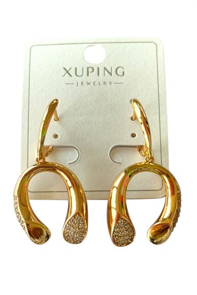 Altın Renk Taş Detaylı Sallantılı Çelik Xuping Küpe (Çift)