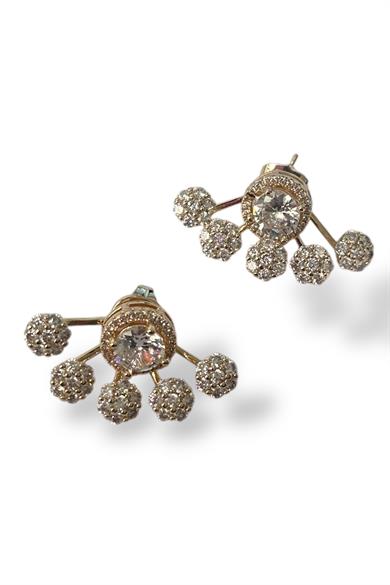 Altın Renk Taş Detaylı YSX Küpe (Çift)