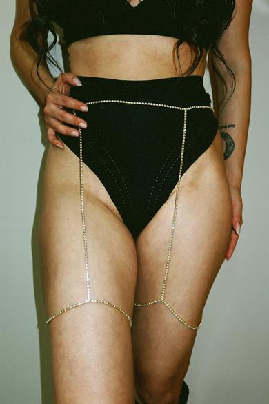 Altın Renk Taşlı Vücut Aksesuarı