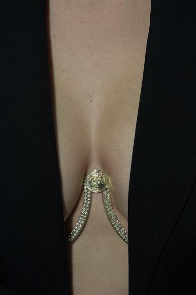 Altın Renk Taşlı Vücut Aksesuarı