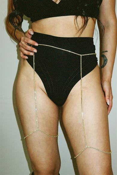 Altın Renk Taşlı Vücut Aksesuarı