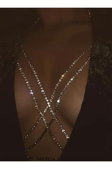 Altın Renk Taşlı Vücut Aksesuarı