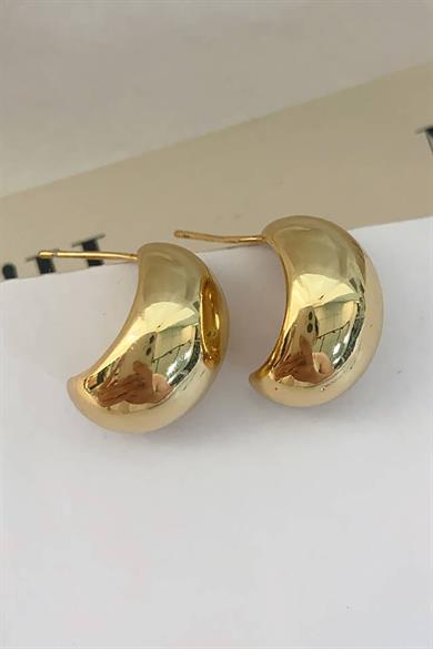 Altın Renk Top Metal Küpe (Çift)