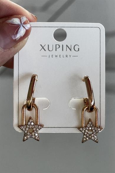 Altın Renk Yıldız Figürlü Çelik Xuping Küpe (Çift)