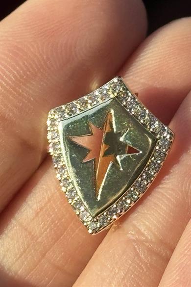 Altın Renk Yıldız Figürlü Taş Detaylı Ajda Charm / Kolye/ Bileklik Ucu