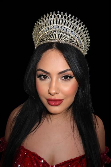 Altın Renk Zirkon Taşlı Gelin/Kına/Nişan/Söz Tasarım Taç