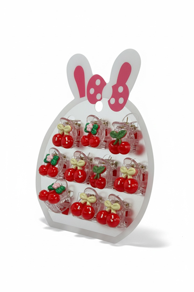 10lu Kiraz Figürlü Mandal Toka Set