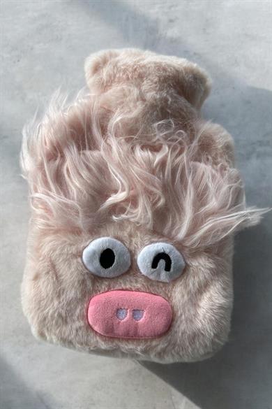 Pembe Renk Canavar Figürlü Peluş Sıcak Su Torbası