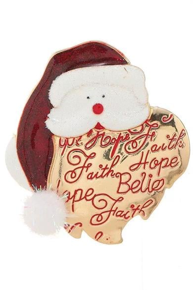 Altın Renk Noel Baba Figürlü Yılbaşı Temalı Broş
