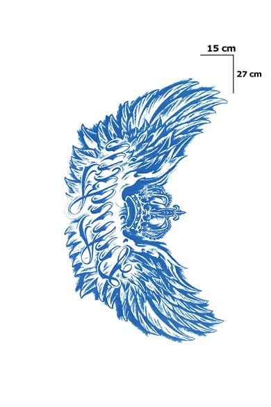 Kanat Figürlü Sonradan Kararan Yarı Kalıcı Geçici Dövme Tattoo