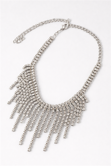 Gümüş Renk Taş Detaylı Tasarım Halhal