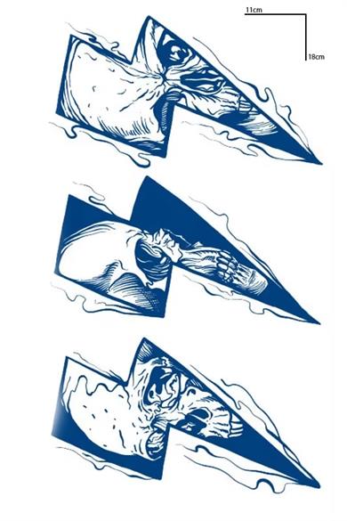 Şimşek Figürlü 12 Saat Sonra Kararan Geçici Orta Dövme Tattoo