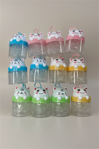 12li Şeffaf Renk Perma Lastik Toka Set