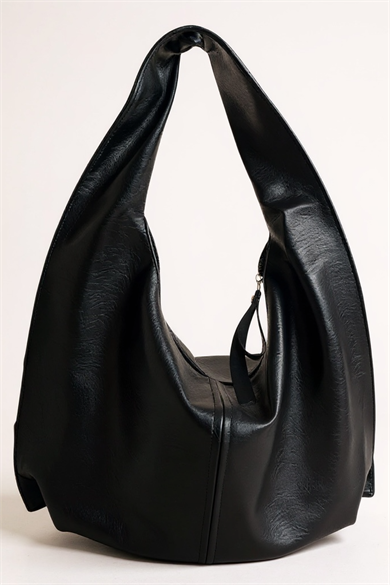 Siyah Renk Büyük Boy Deri Kadın Çanta