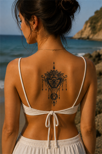 Tribal Sonradan Kararan Yarı Kalıcı Geçici Dövme Tattoo