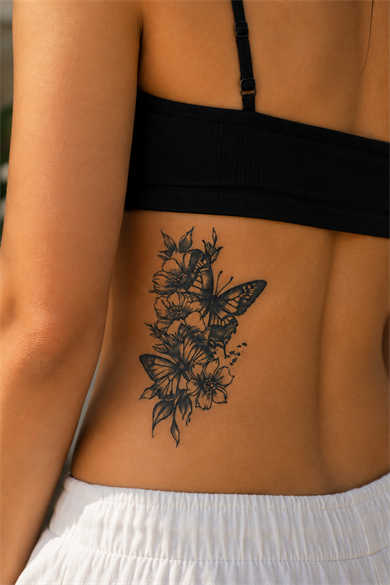 Kelebek Sonradan Kararan Yarı Kalıcı Geçici Dövme Tattoo