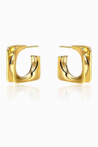 Altın Renk Kare Küpe (Çift)