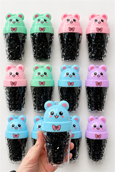 12li Siyah Renk Perma Lastik Toka Set