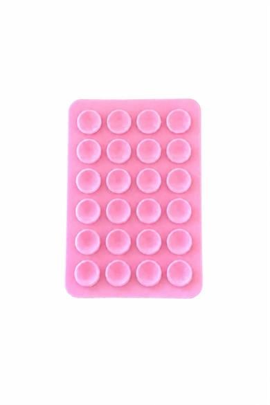 Pembe Renk Vantuzlu Vakumlu Yapışkanlı Telefon Tutacağı