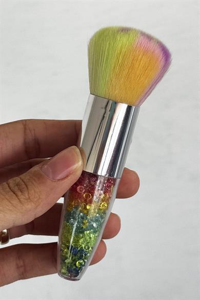 Karışık Renk Taş Detaylı Allık Fırçası