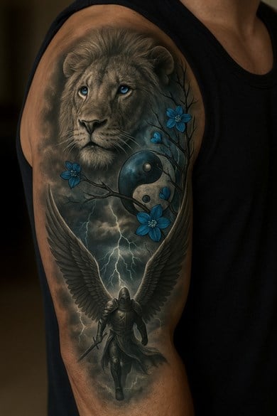 Aslan Kol Dövme Geçici Tattoo