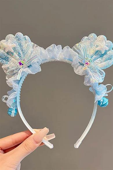 Mavi Renk Karışık Figürlü Zil Detaylı Çocuk Taç