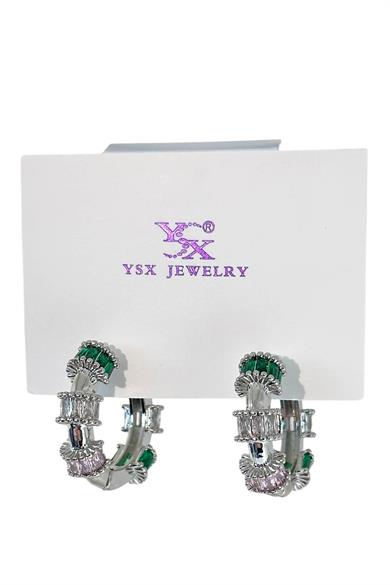 Gümüş Renk Taş Detaylı YSX Küpe (Çift)