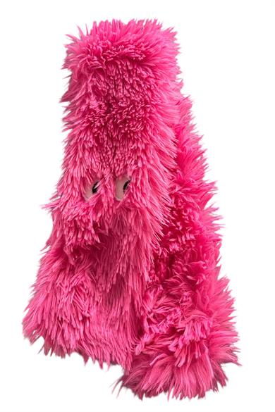 Pembe Renk Göz Detaylı Peluş Çocuk Atkı