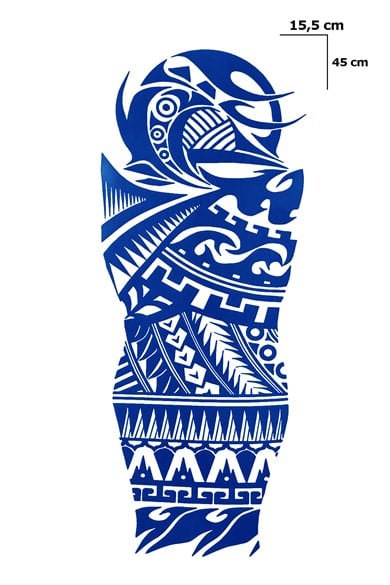 Maori Figürlü Sonradan Kararan Yarı Kalıcı Geçici Kol Dövme Tattoo
