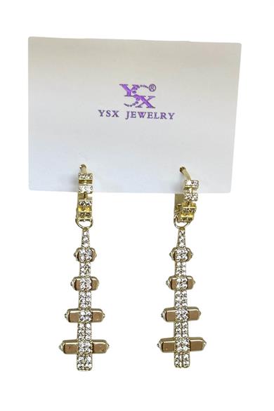 Altın Renk Taş Detaylı YSX Küpe (Çift)