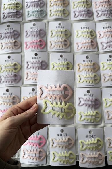 30lu Karışık Renk Balık Figürlü Yan Toka Set