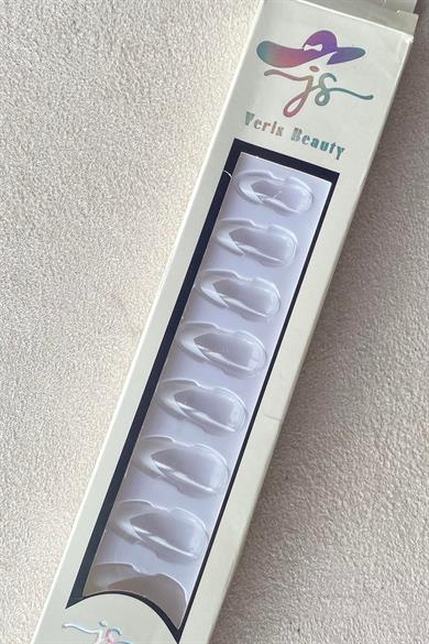 12li Şeffaf Renk French Takma Tırnak Set