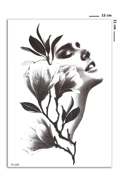 Çiçekli Kız Geçici Dövme Tattoo